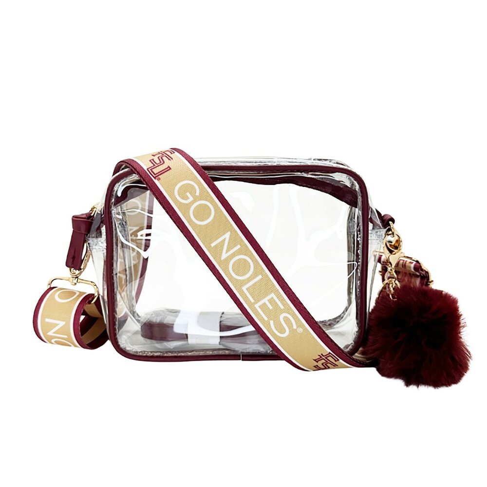 FSU Bag Sets - Licensed - Go Noles | Game Day | Clear Purse | Adjustable Strap